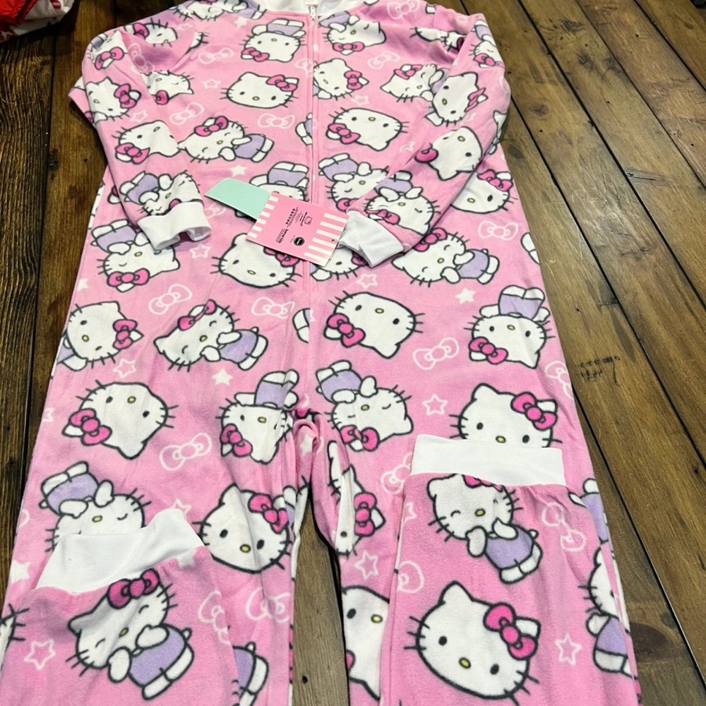 Hello Kitty Pink and White Kids Pajama one piece medium